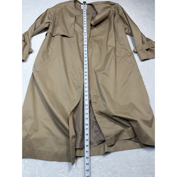 Beams Heart Buttonless Open Flowing Trench Coat In Wheat Fall Staple Size Small - Picture 7 of 8